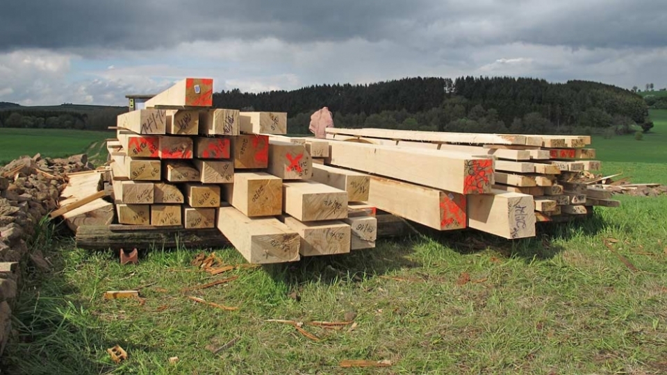 Der „Bausatz” für den 6-Pfosten-Bau
